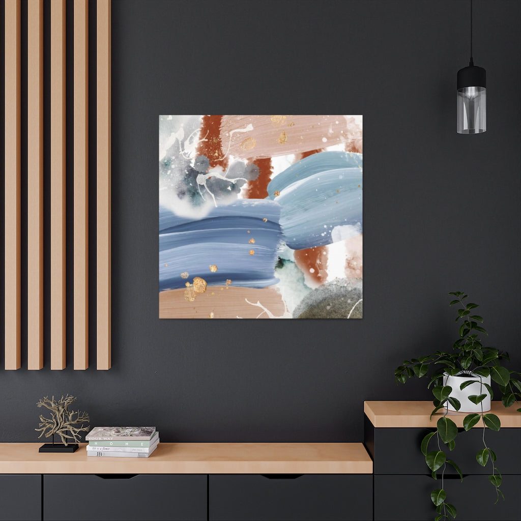 Blue Abstract Canvas Watercolor Wall Art