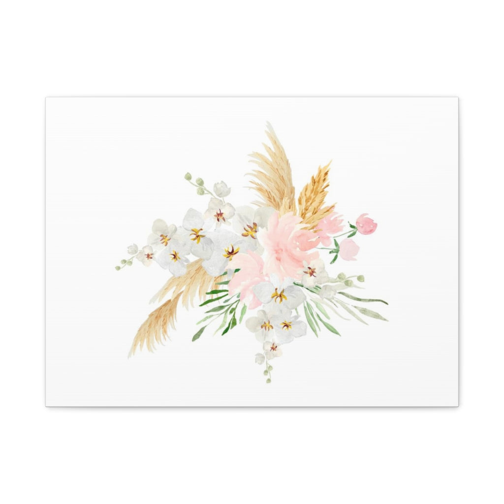 Floral Canvas Wall Art | White Tropical Floral