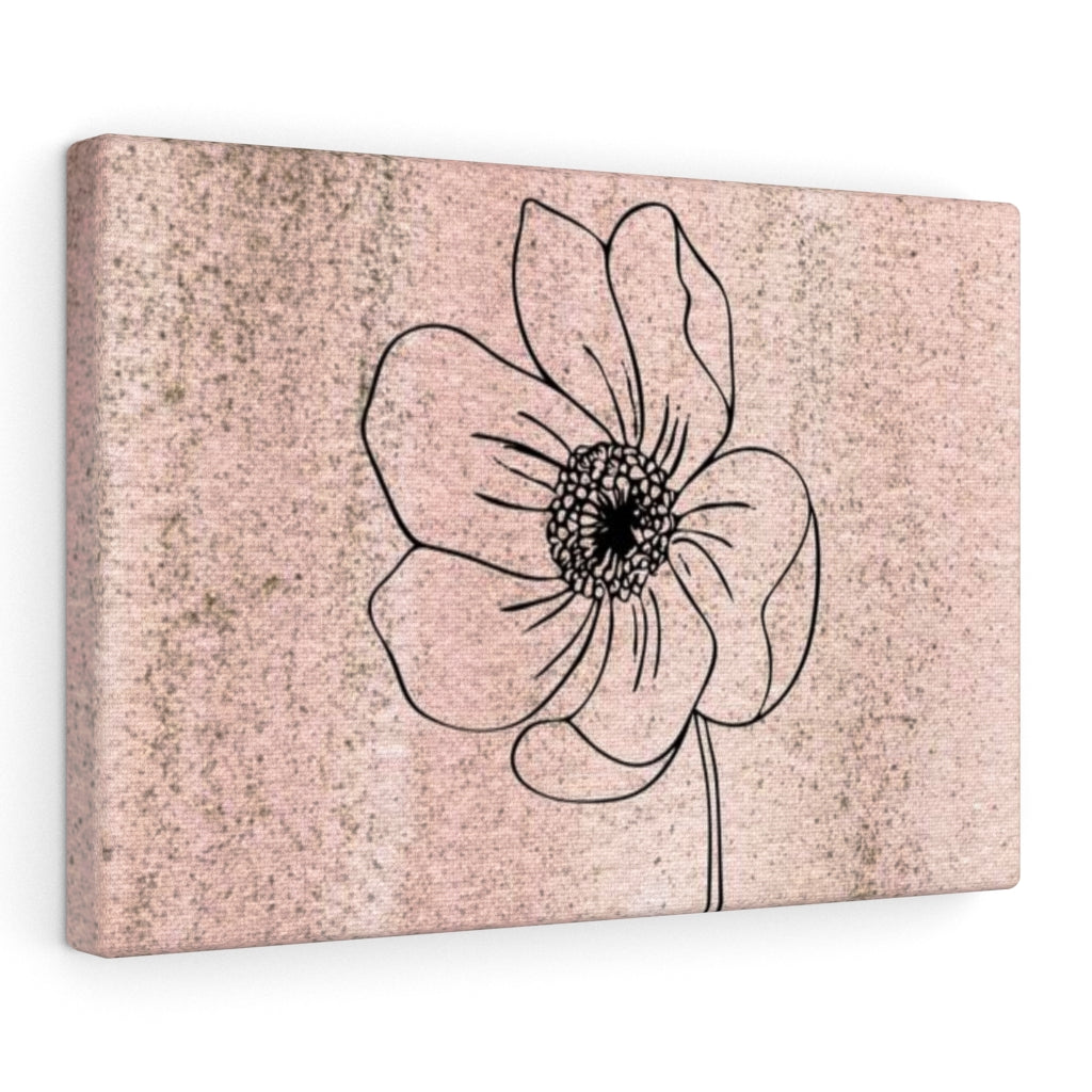 FLORAL WALL CANVAS ART | Pink Line Art