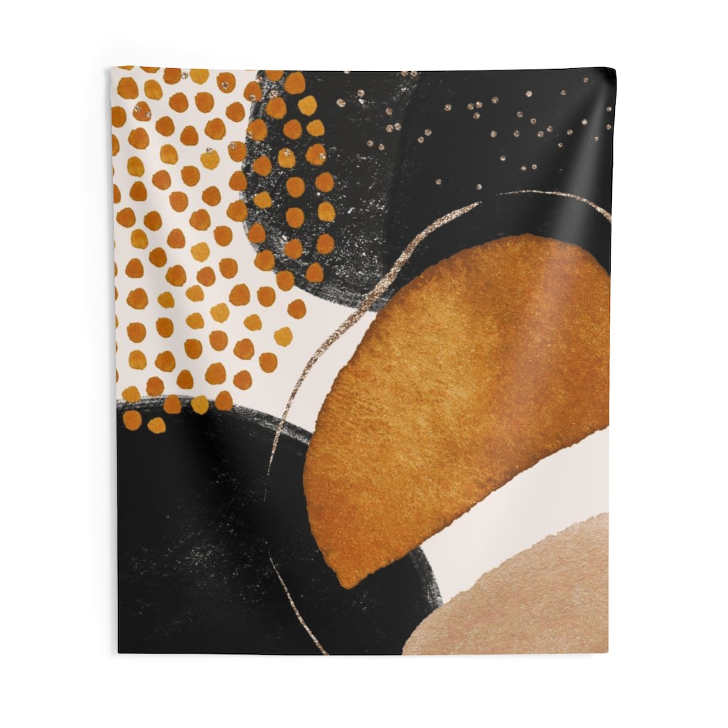 Abstract Tapestry | Yellow Rust Black Beige