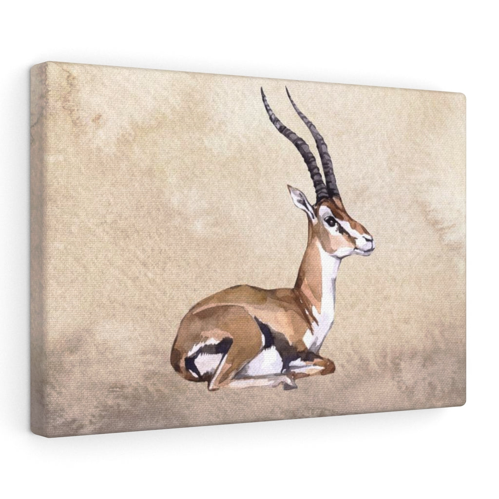WHIMSICAL WALL CANVAS ART | Beige Watercolor Gazelle