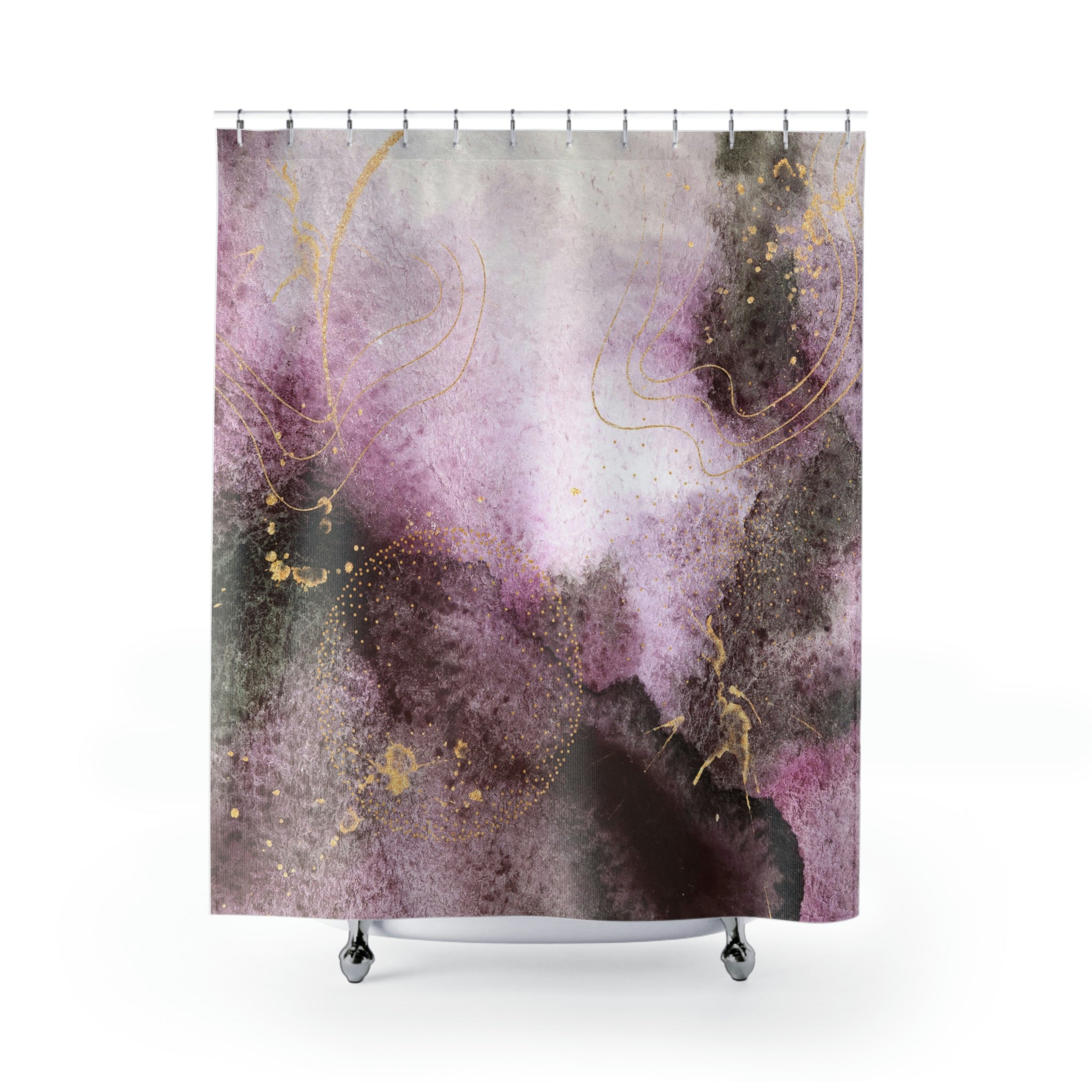 modern boho fabric shower curtain