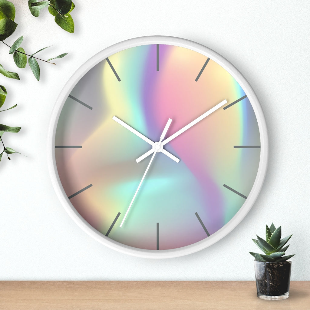 Wood, Holographic Wall Clock 10"