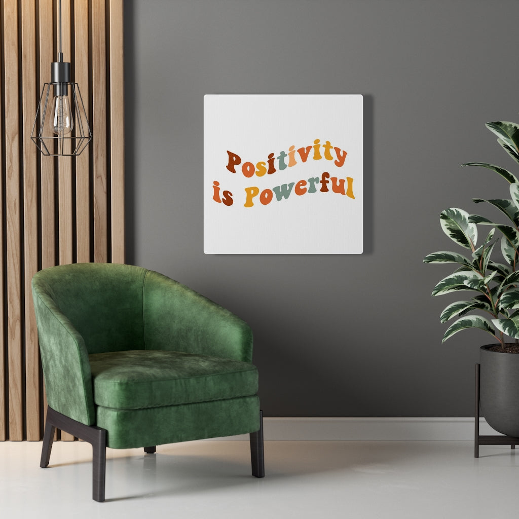 WITH SAYING WALL CANVAS ART | Red Yellow White | Positivity Is Powerful