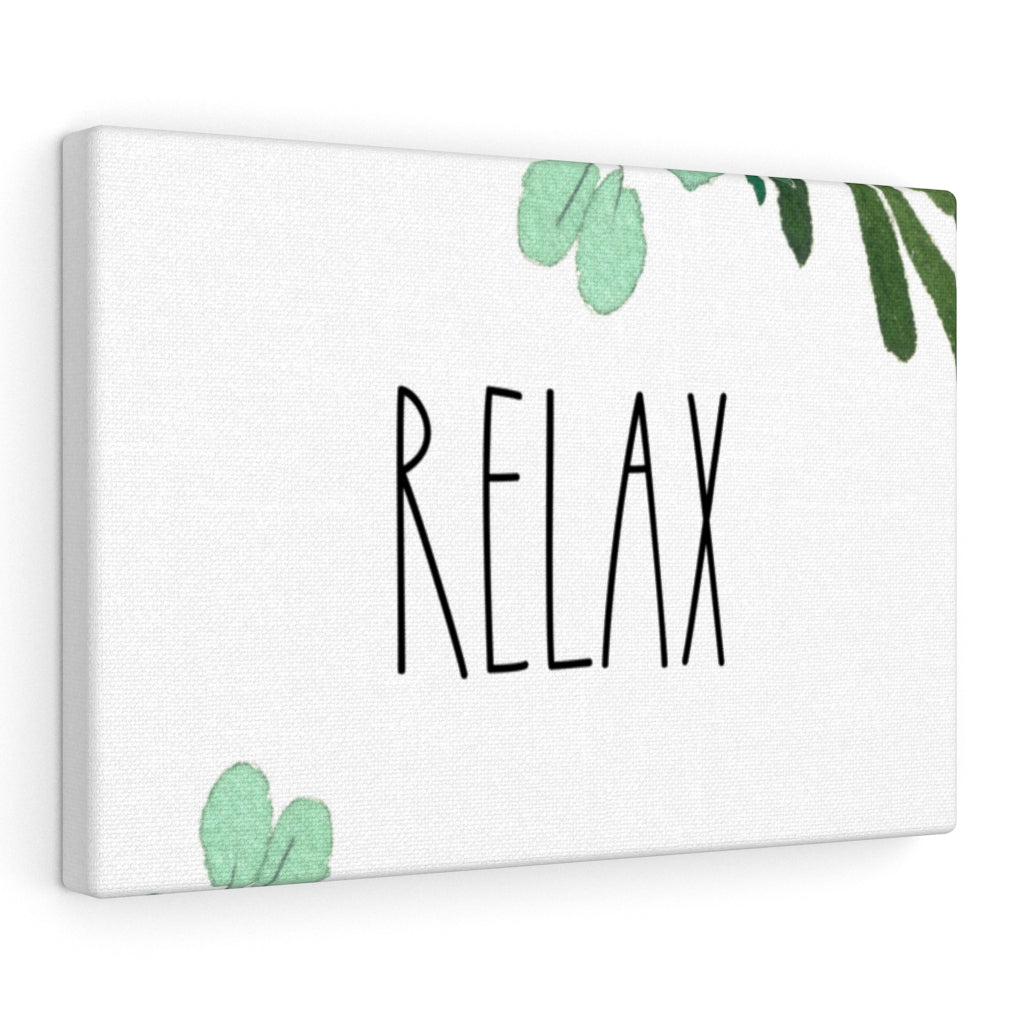 WITH SAYING WALL CANVAS ART | White Green | Relax