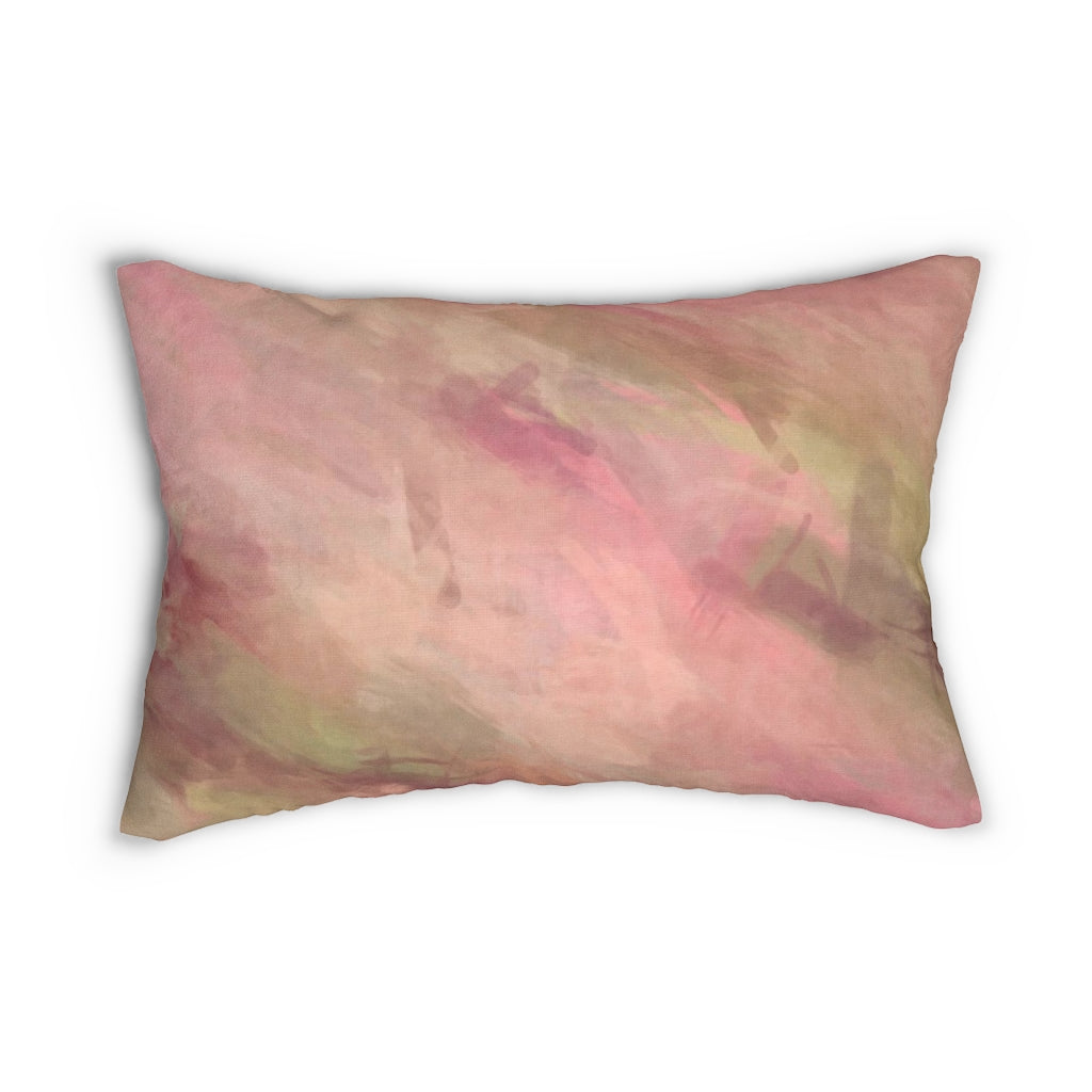 boho accent throw pillow for couch and bed. rectangle stuffed pillow.  Abstract Boho Lumbar Pillow