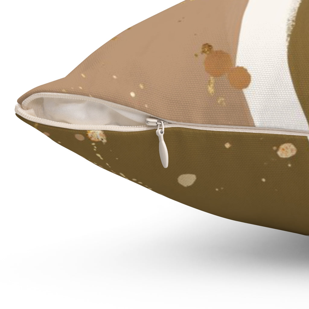 Abstract Pillow Cover | Brown Green Beige