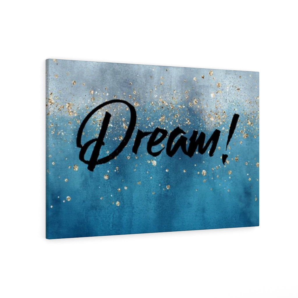 WITH SAYING WALL CANVAS ART | Grey Blue Gold | Dream