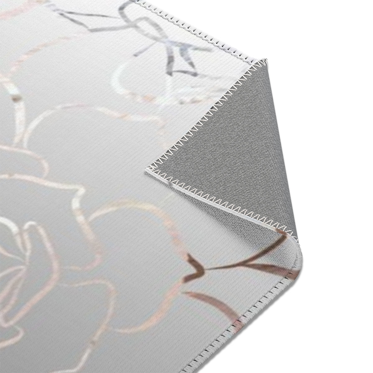 Floral Area Rug | Black White Ombre Gold Roses