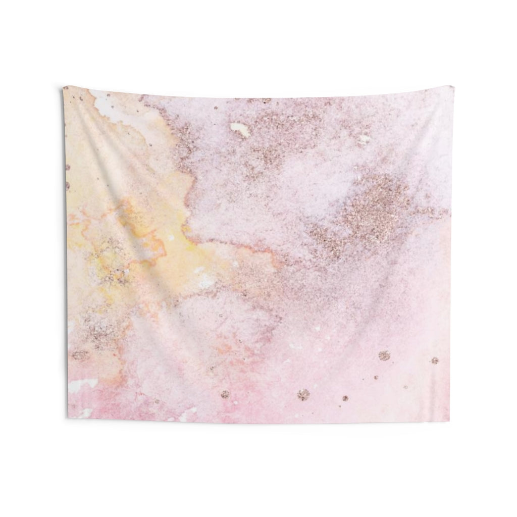 Abstract Tapestry | Pastel Pink Yellow Gold