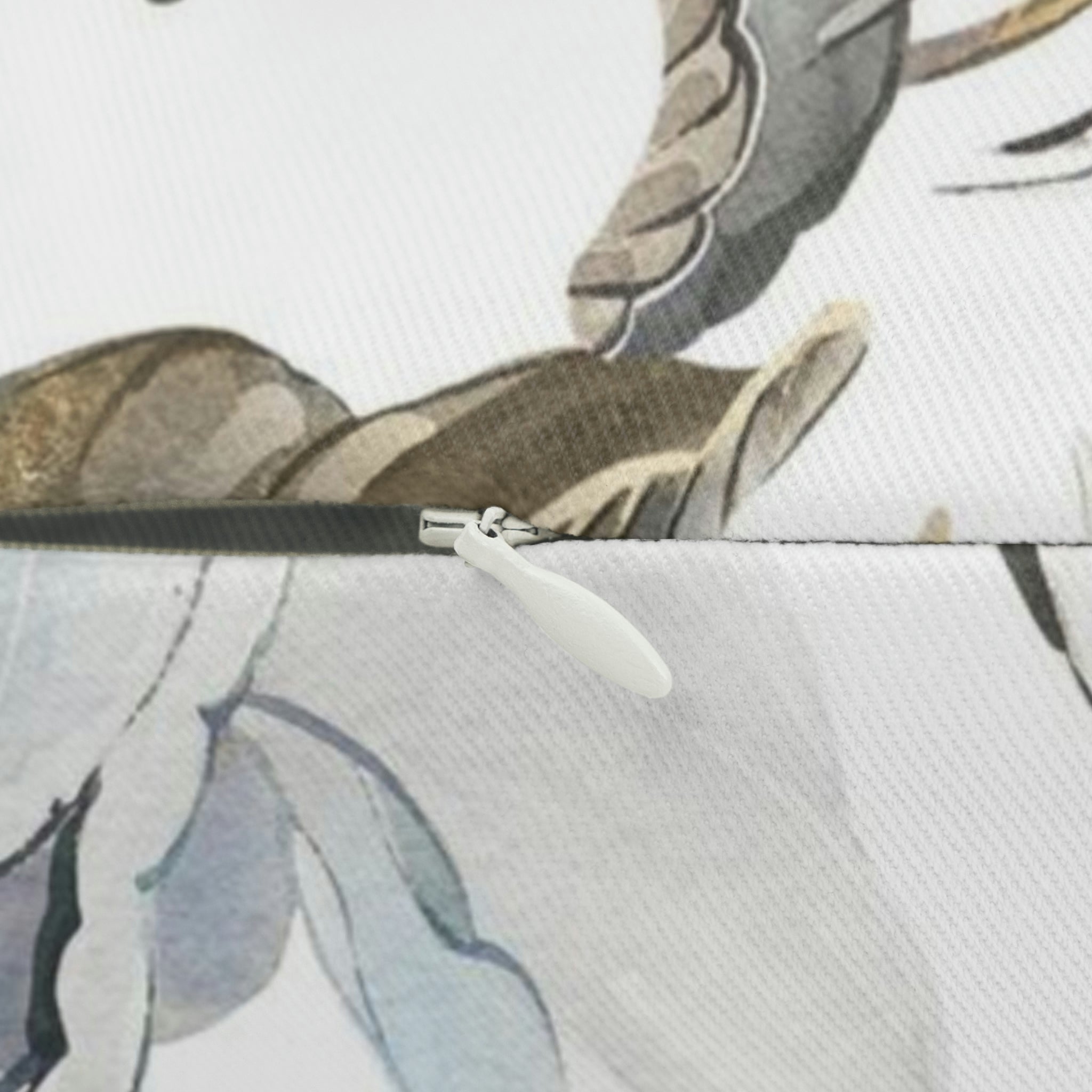 Floral Lumbar Pillow | White Blue Beige Peonies Botanical