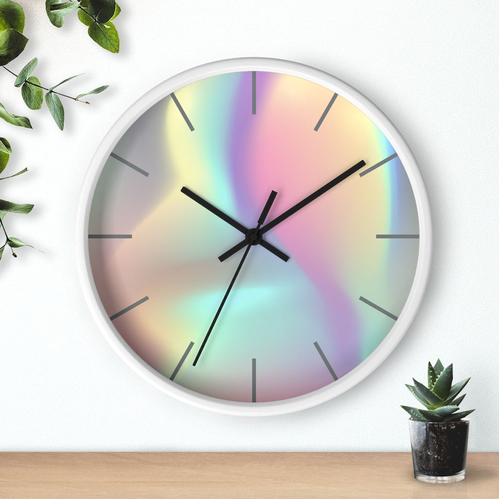Wood, Holographic Wall Clock 10"