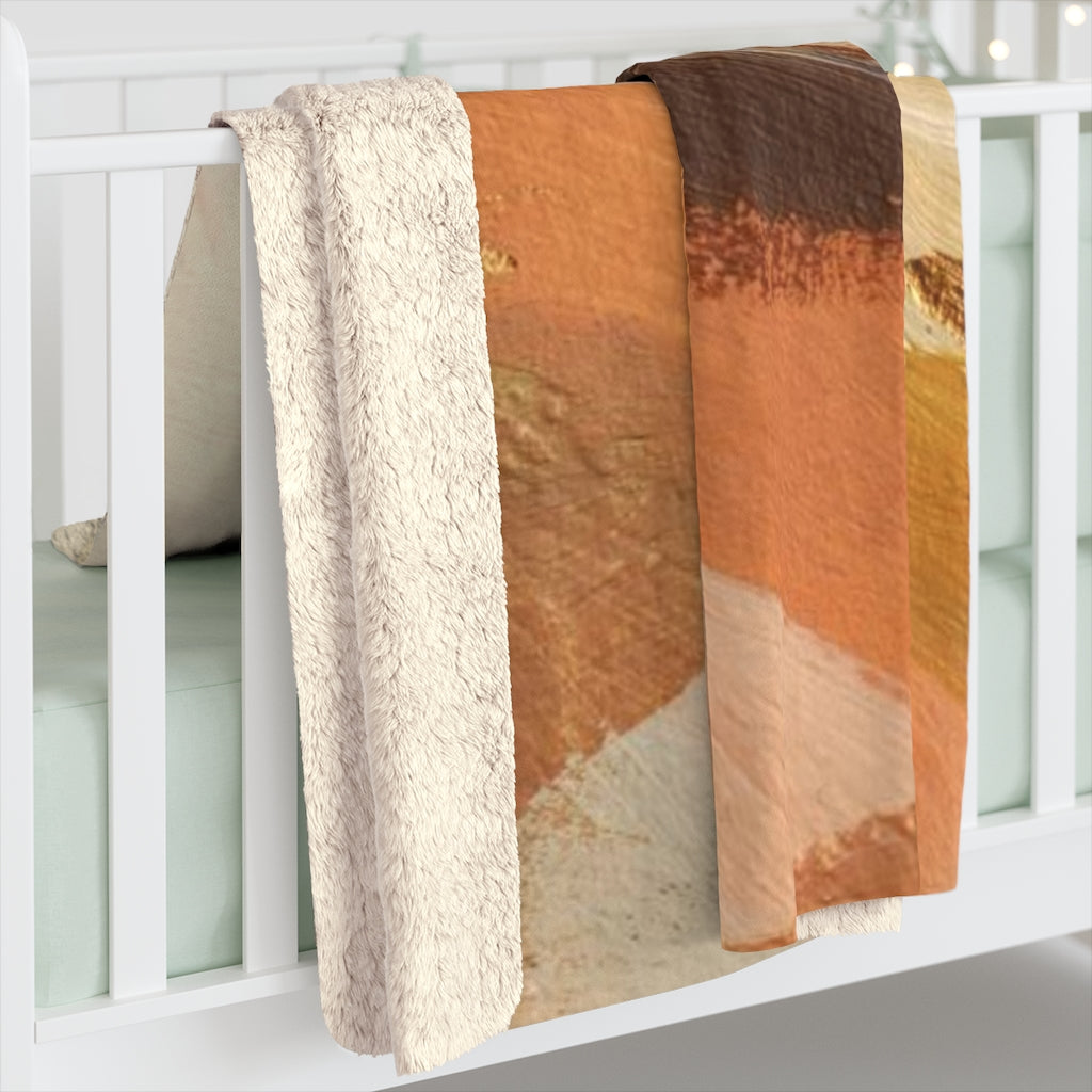 Abstract Comfy Blanket | Rust Beige