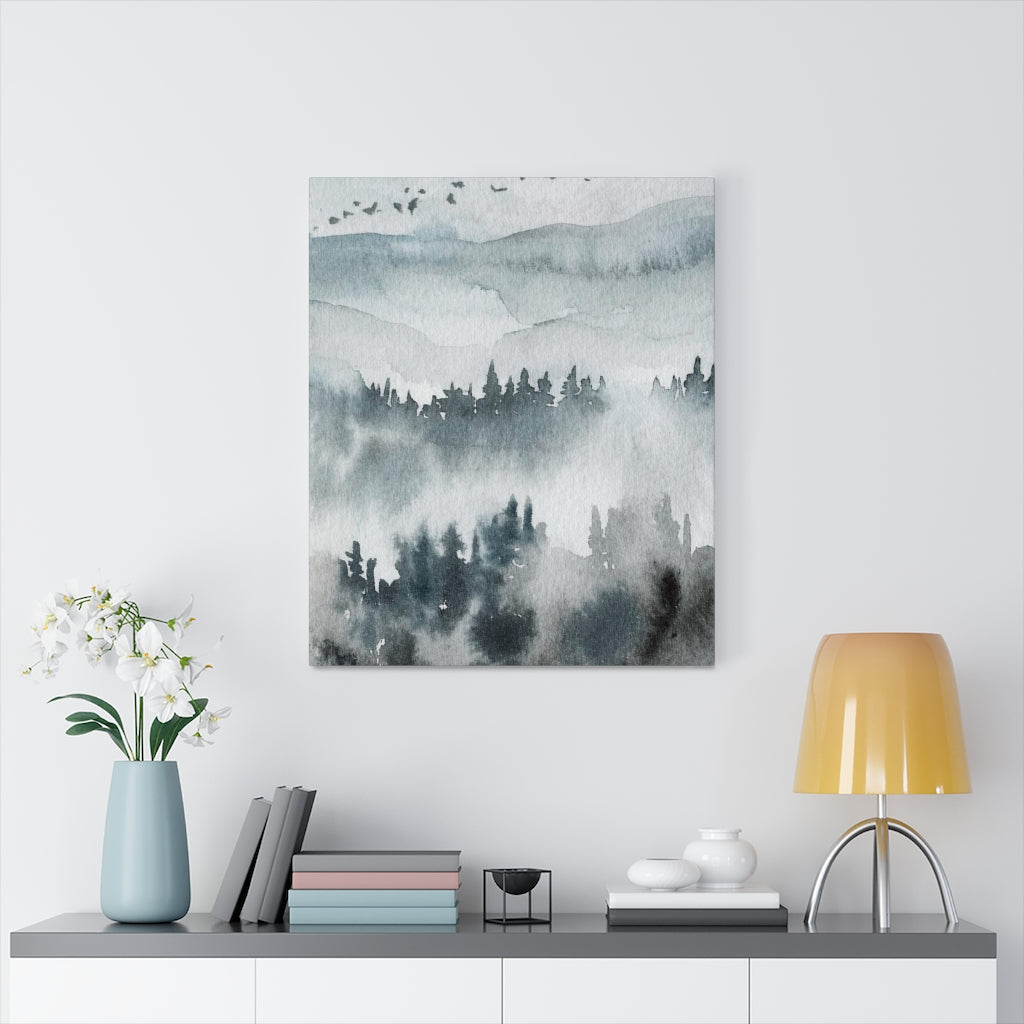 Nature Wall Canvas Art | Gray Woodlands