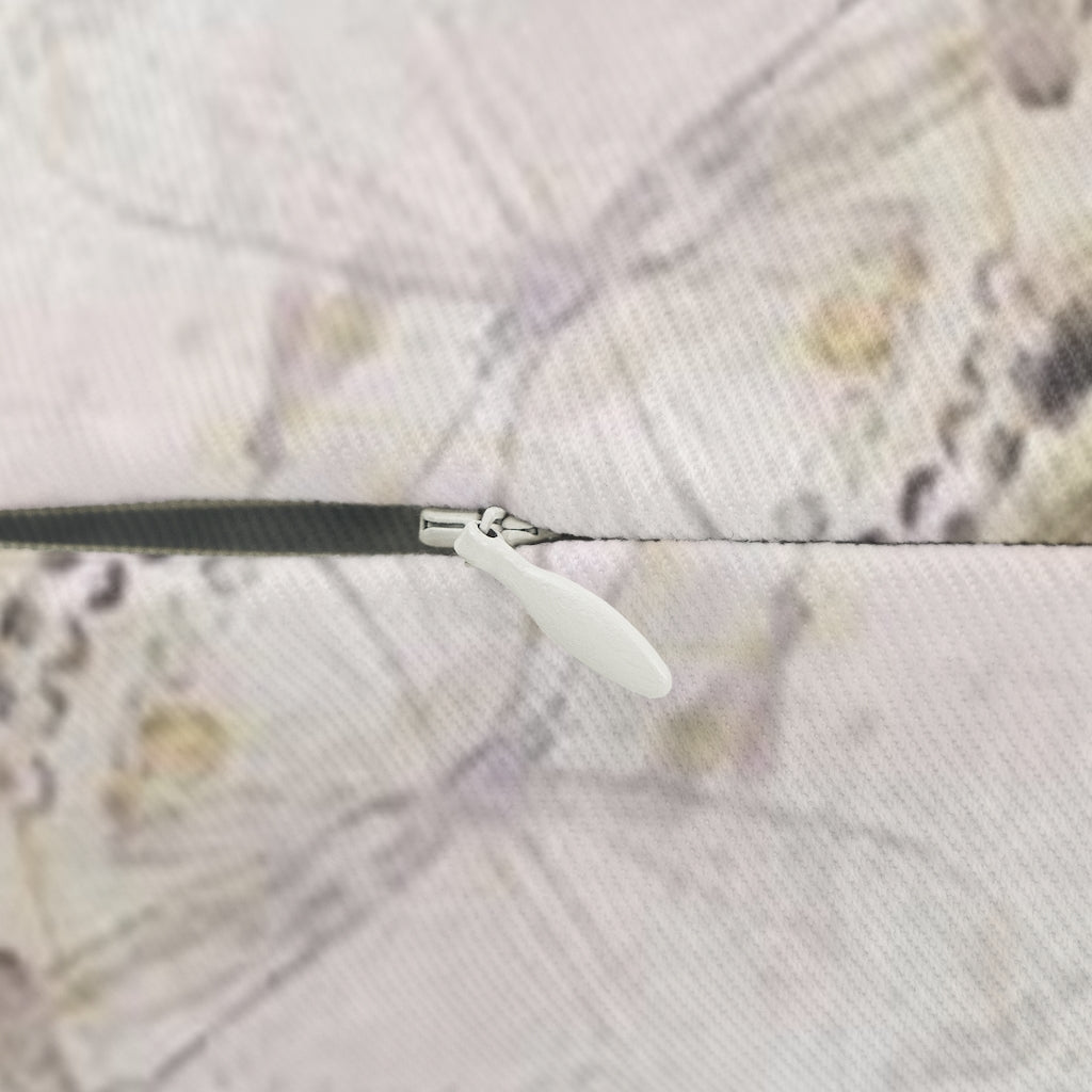 Floral Boho Lumbar Pillow | White Purple Pink Roses