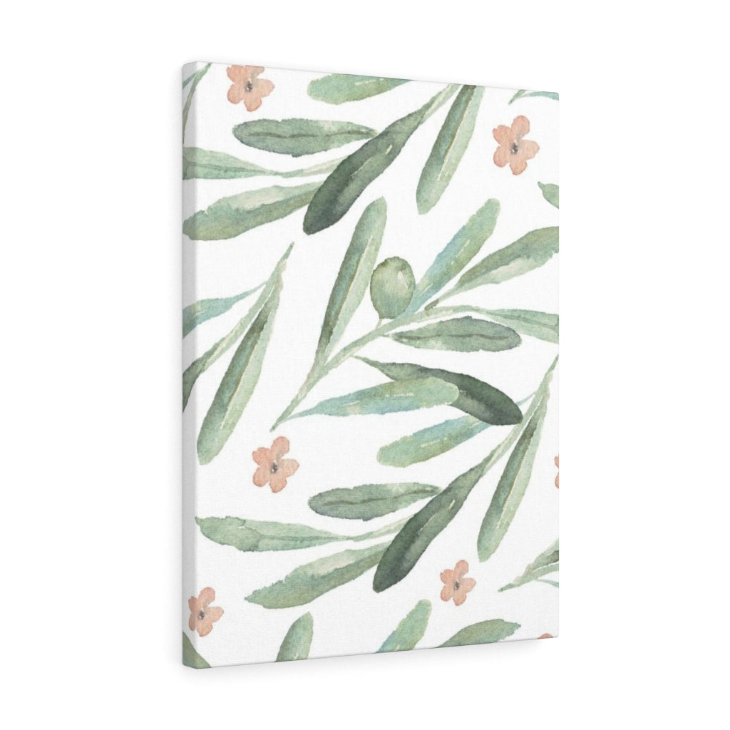 FLORAL WALL CANVAS ART | Green White Pink