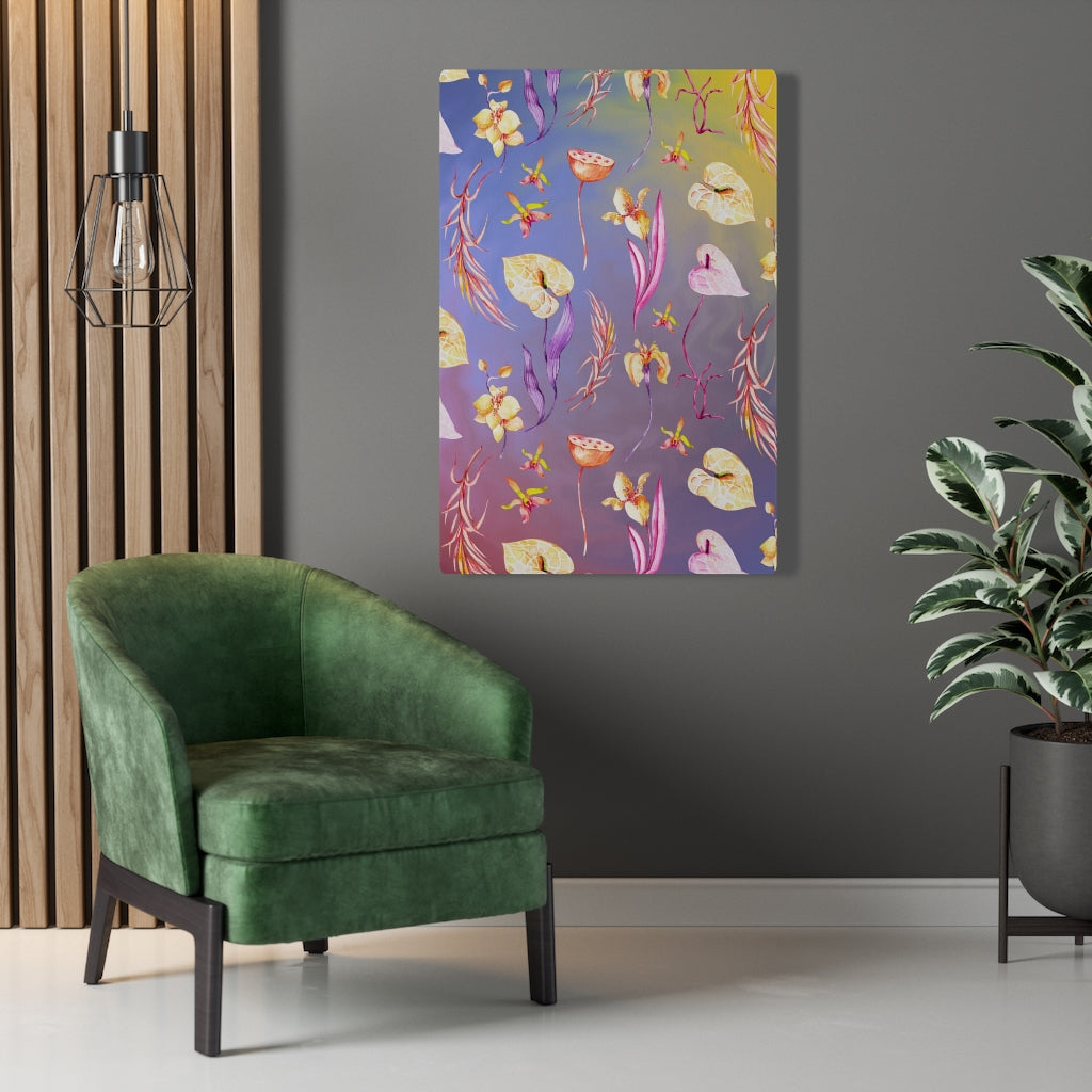 FLORAL CANVAS ART | Purple Yellow Orchid
