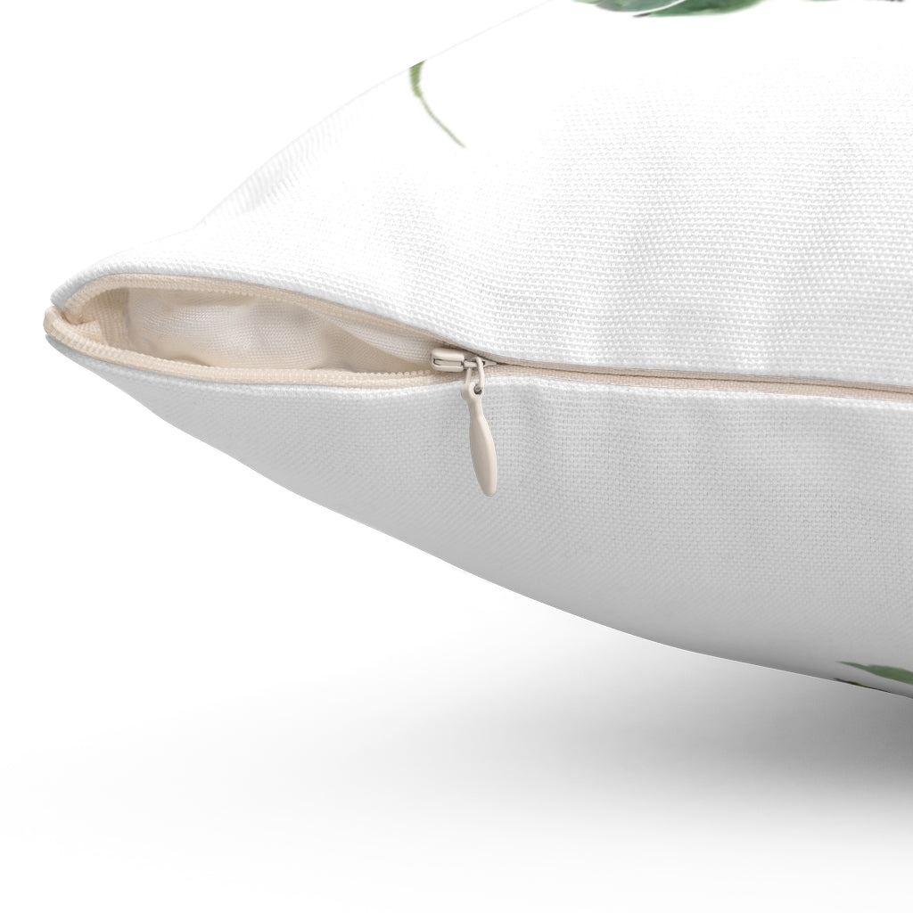 Floral Boho Pillow Cover | Cactus Succulent White Green