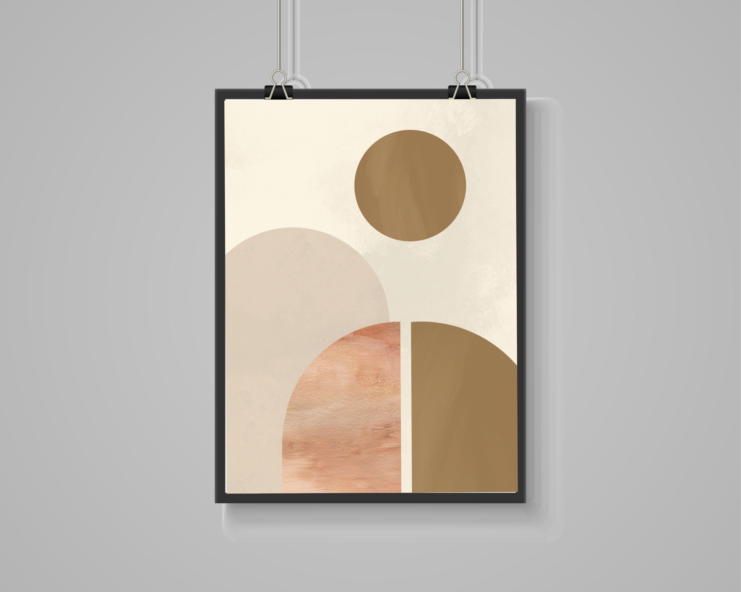 Abstract Terracotta Art Prints | Cream Amber Beige