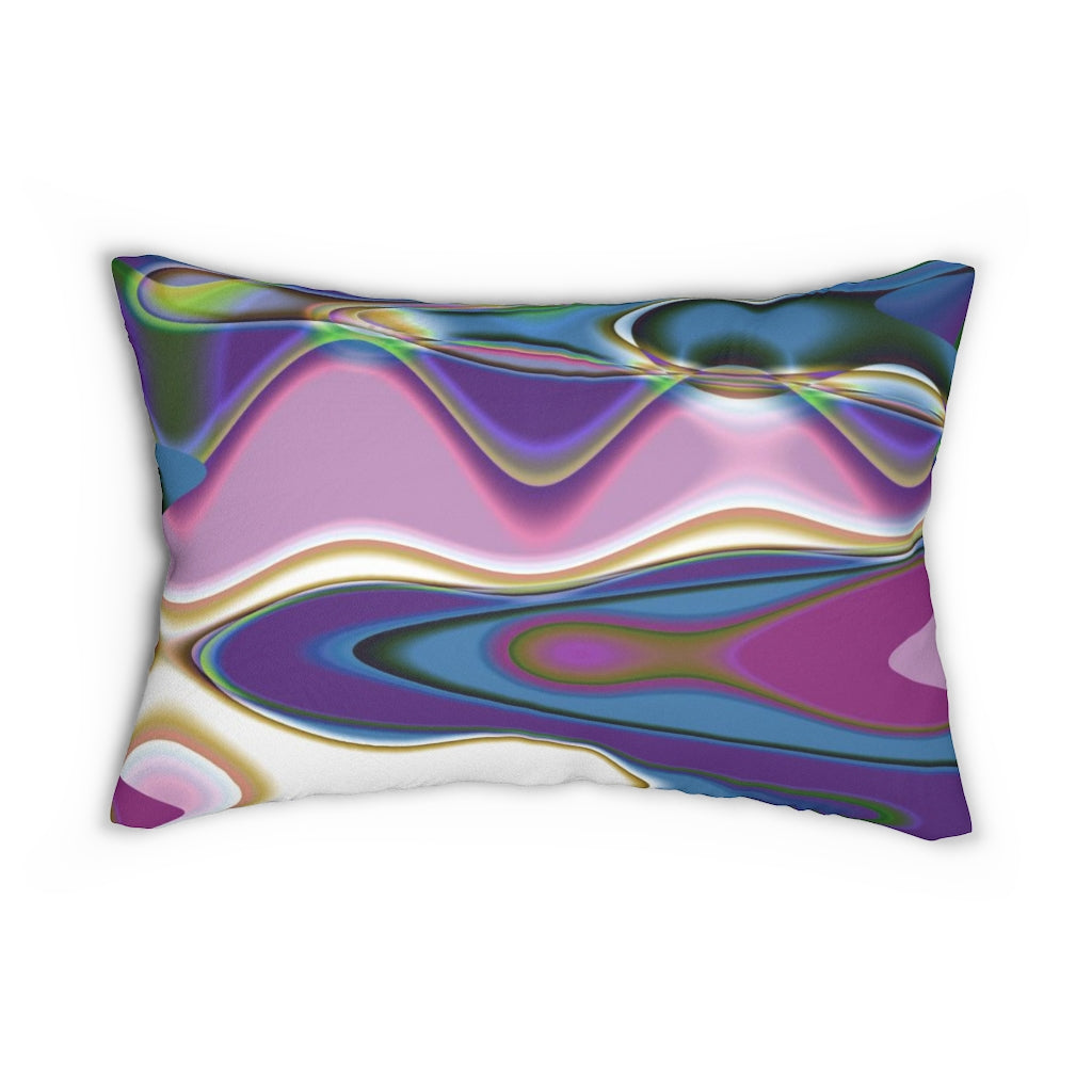Abstract Lumbar Pillow | Purple Blue White
