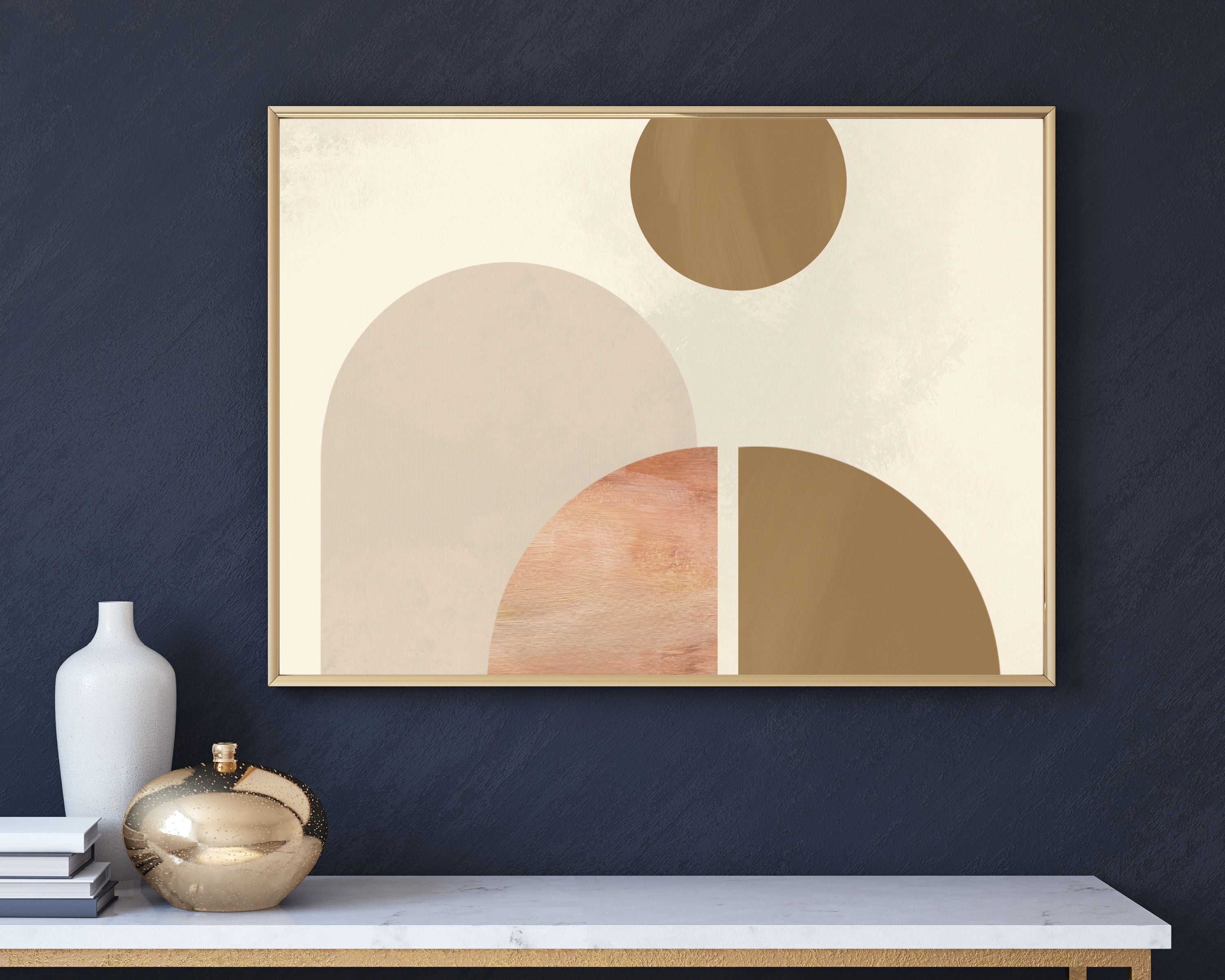Abstract Terracotta Art Prints | Cream Amber Beige