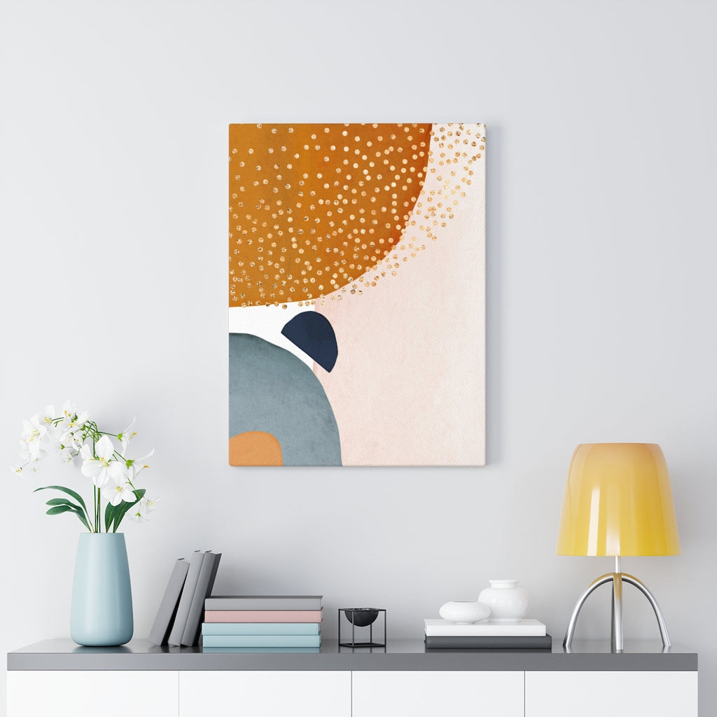 ABSTRACT WALL CANVAS ART | Dusty Blue Rust Orange Beige