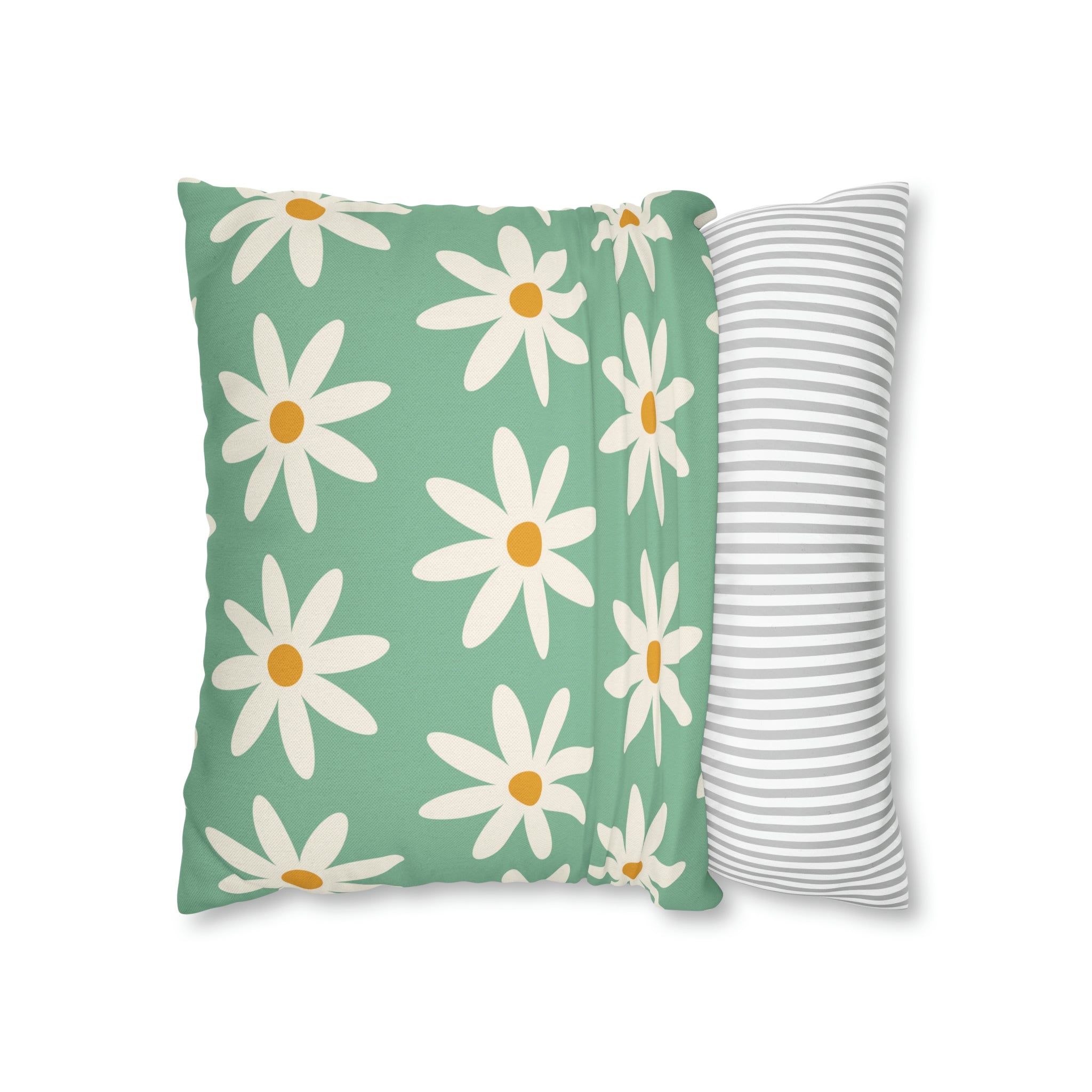 Groovy Pillow Cover | Green White Floral