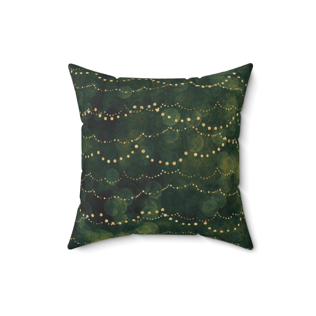 Abstract Pillow Cover | Green Beige Lights