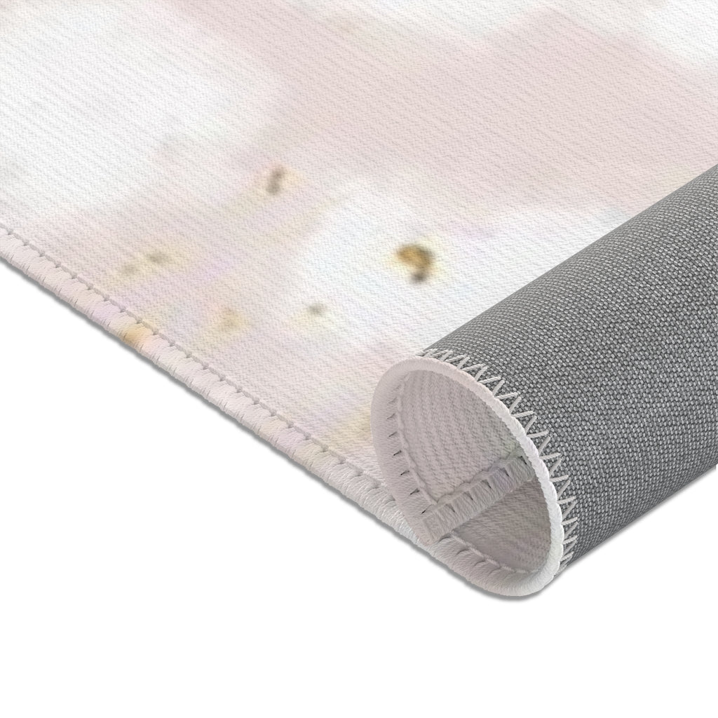 Boho Area Rug | Blush Pink White Gold