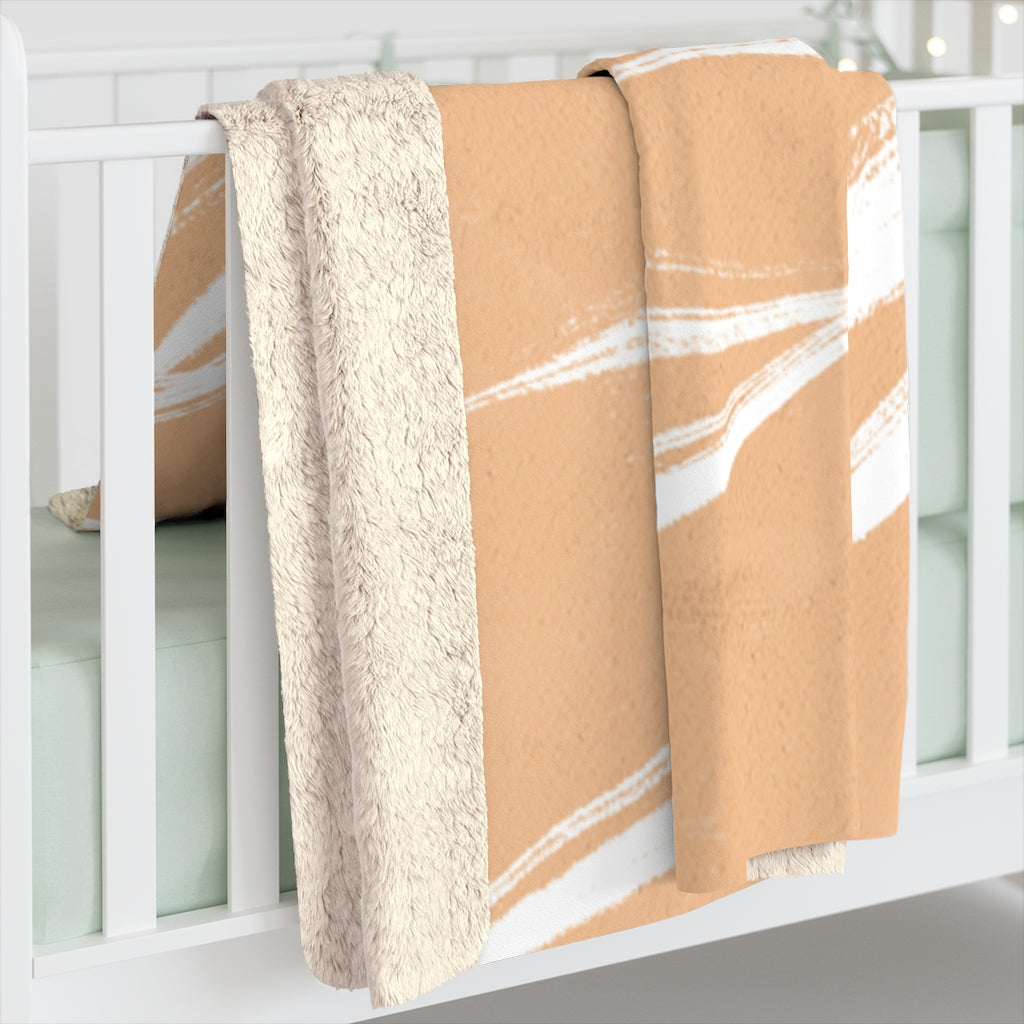 Cozy Comfy Blankets, Beige White Leaves, Desert Terracotta