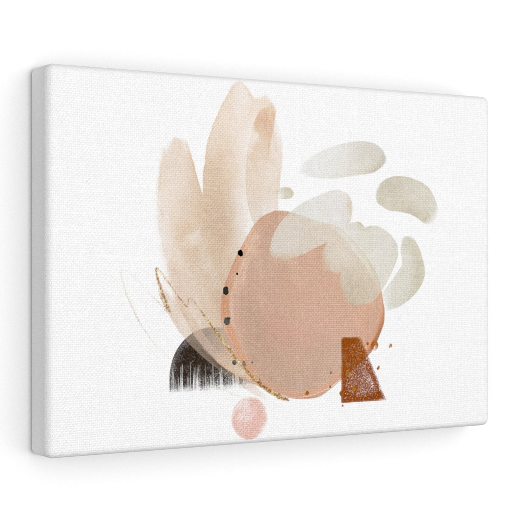 Abstract Canvas Art | White Beige Blush Pink