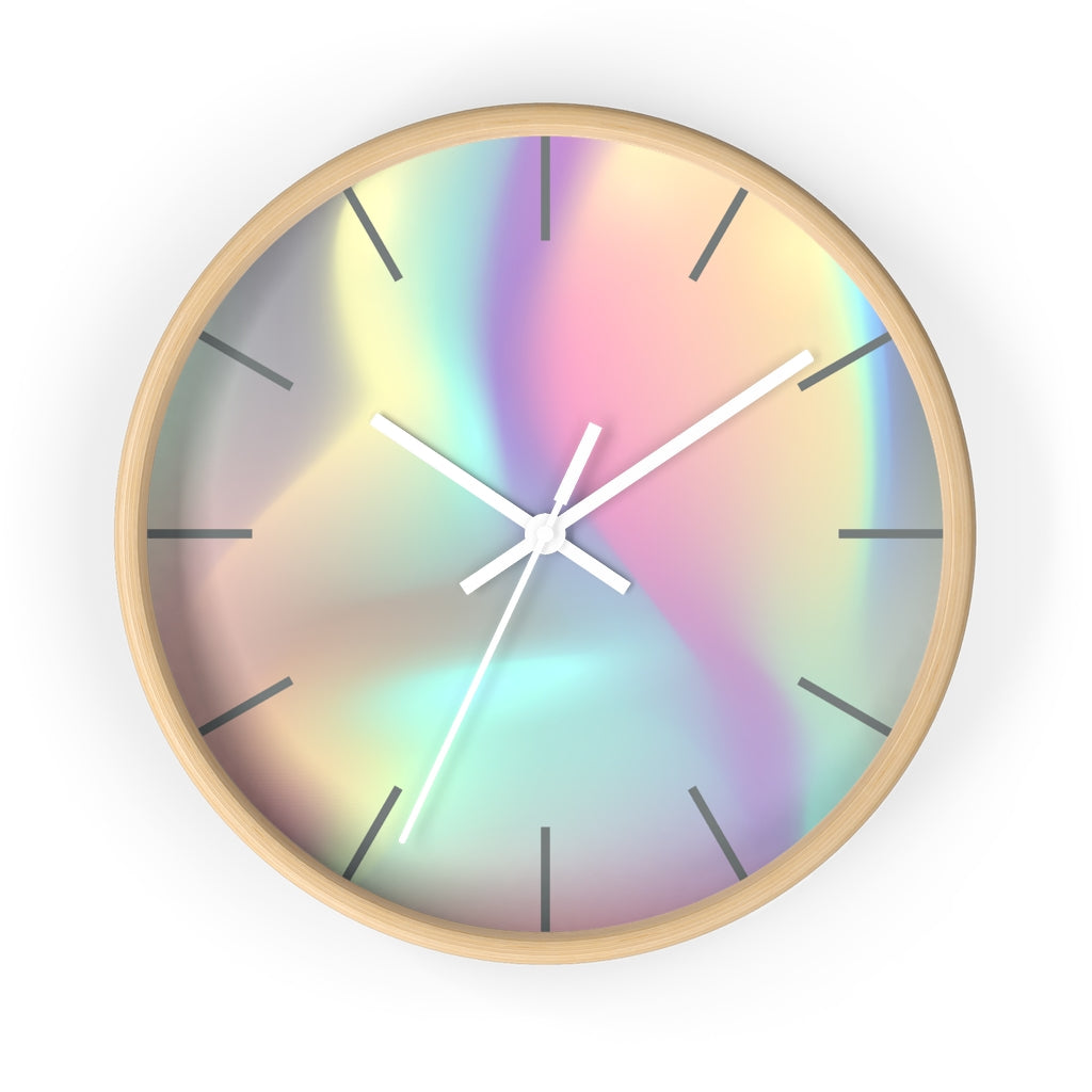 Wood, Holographic Wall Clock 10"