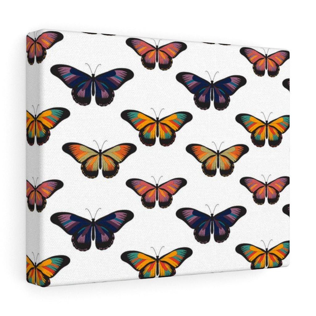 WHIMSICAL WALL CANVAS ART | White Rainbow Butterflies