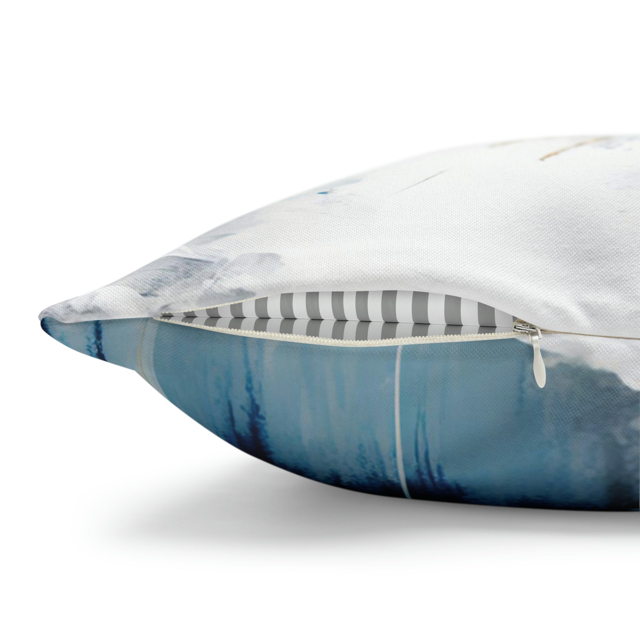 Abstract Pillow Cover | Beige Blue White