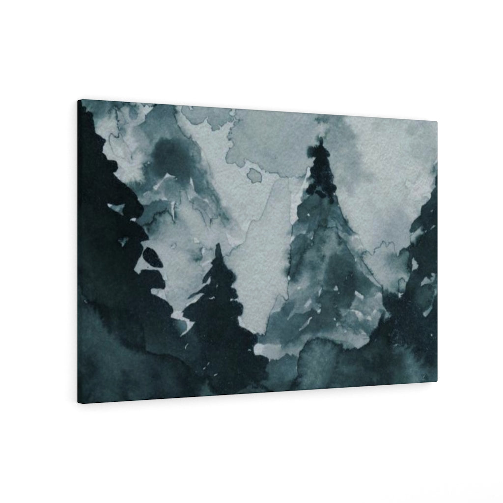 FLORAL WALL CANVAS ART | Indigo Blue Watercolor Forest