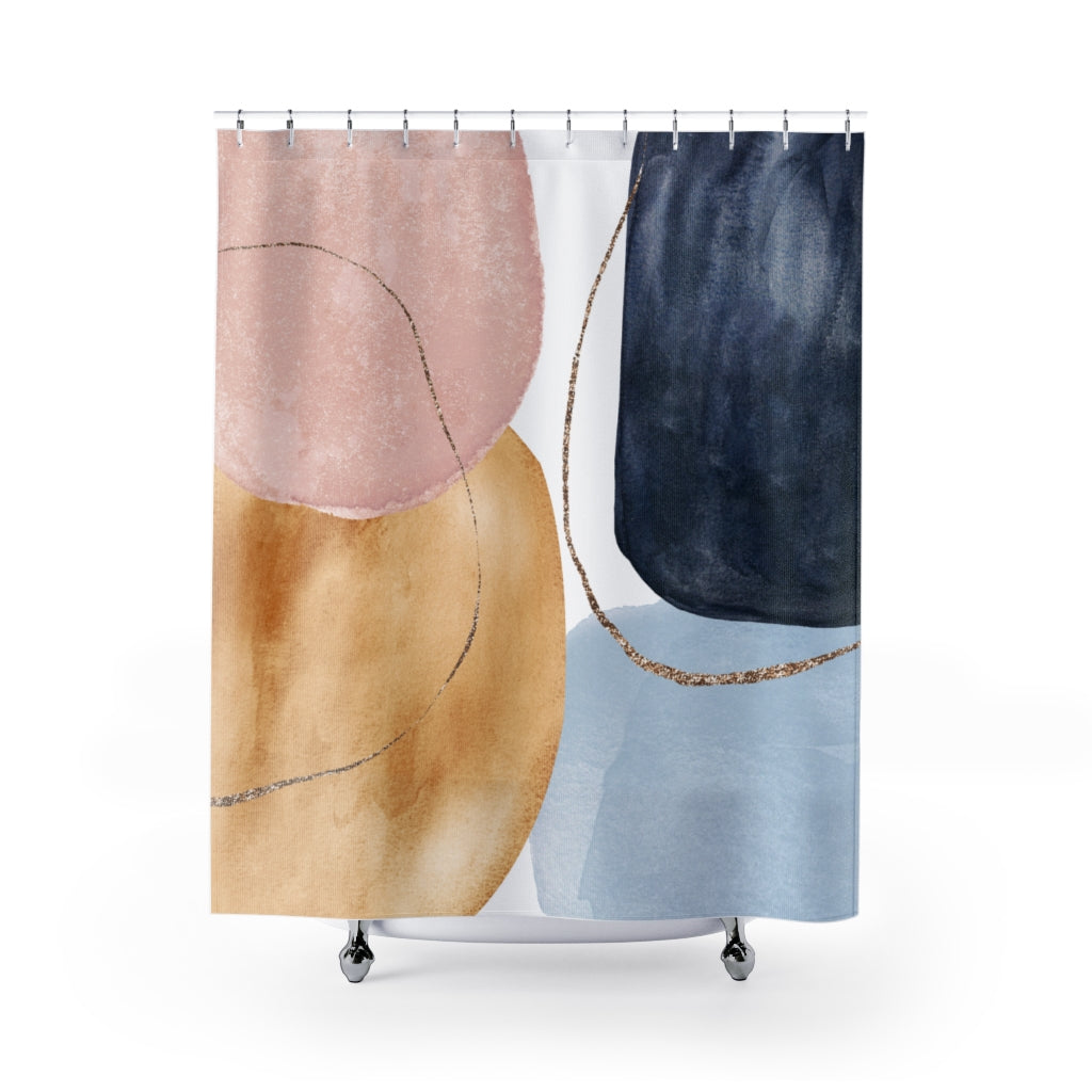 modern boho fabric shower curtain