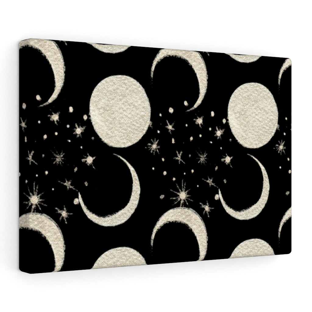 MYSTICAL CANVAS ART | Black Beige Moon Phases