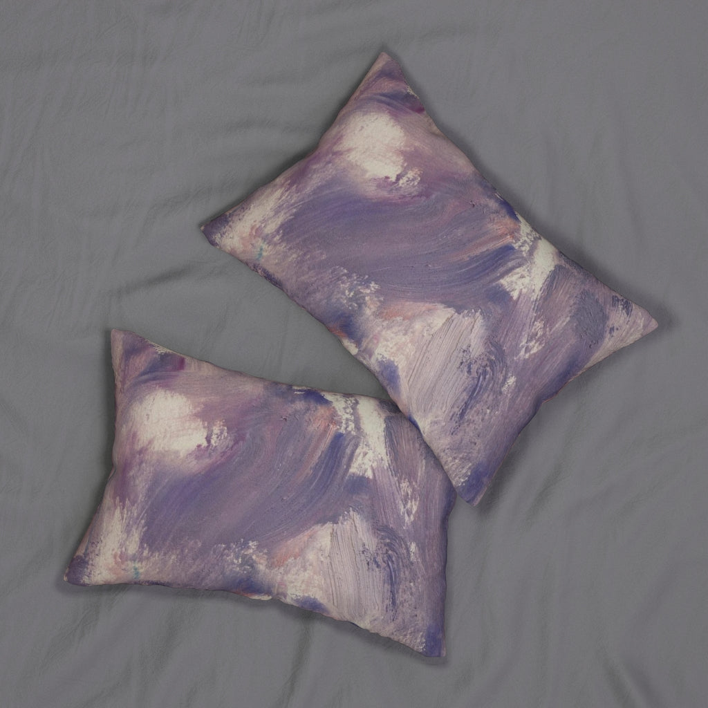 Abstract Boho Lumbar Pillow | Purple Blush Pink