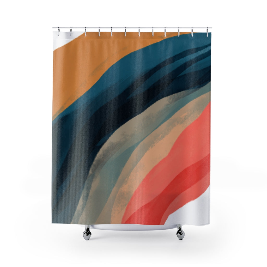 modern boho fabric shower curtain