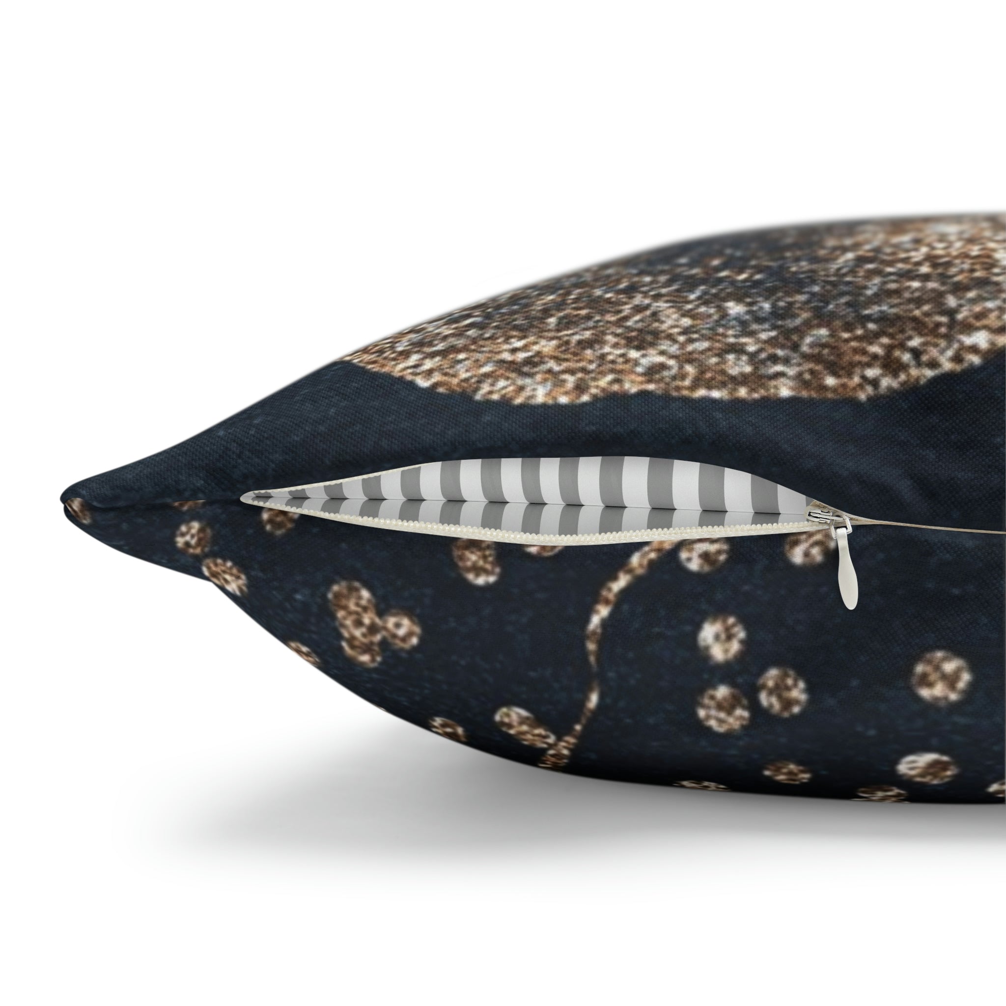 Abstract Boho Pillow Cover | Rustic Navy Gold