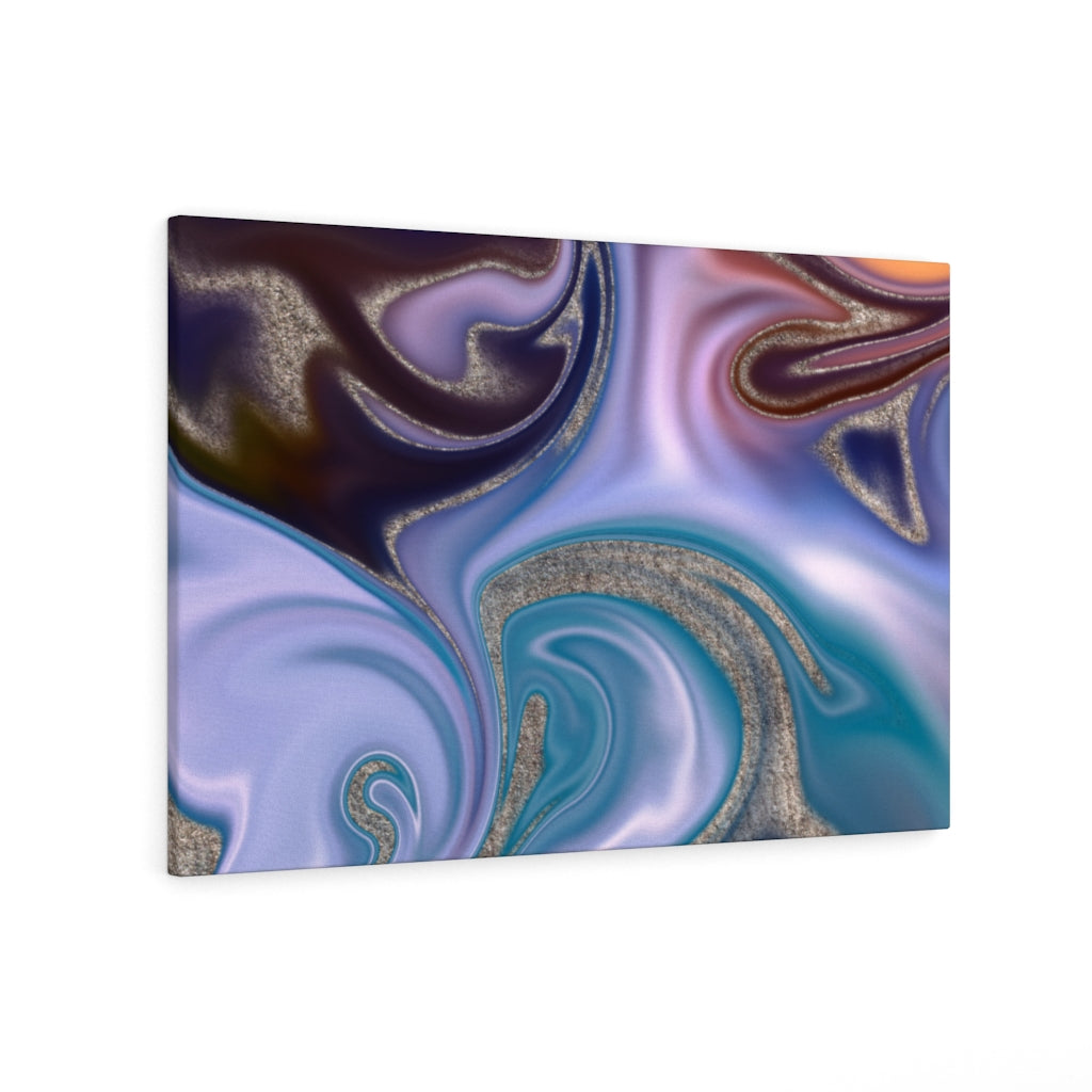 ABSTRACT WALL CANVAS ART | Purple Blue Silver