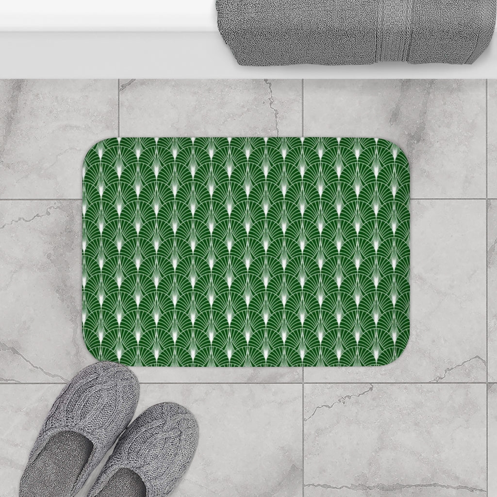 Art Nouveau Bath Mat | Green White Gatsby