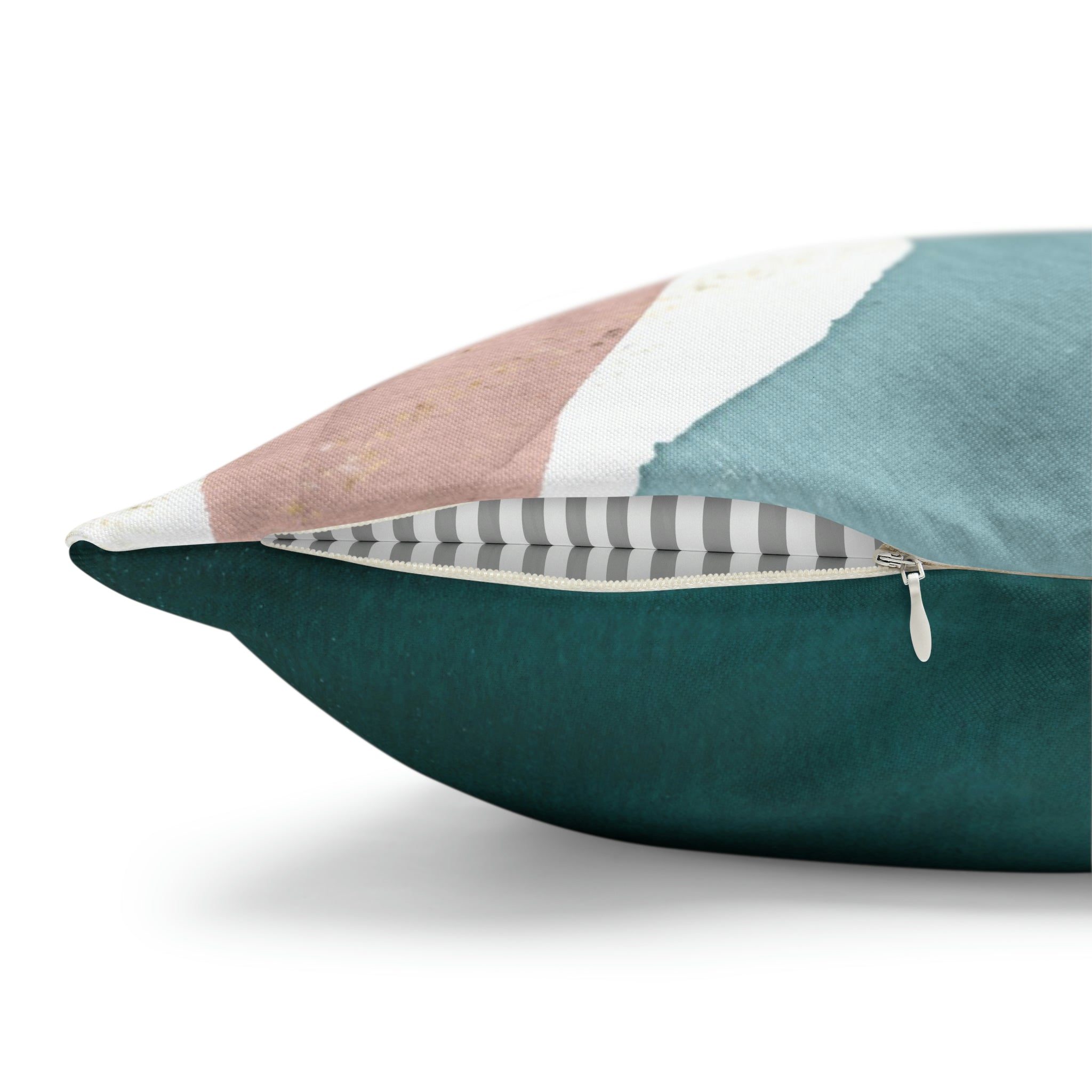 Abstract Boho Pillow Cover | Green Pink Cream