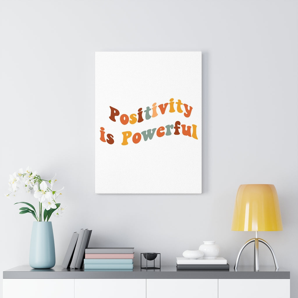 WITH SAYING WALL CANVAS ART | Red Yellow White | Positivity Is Powerful