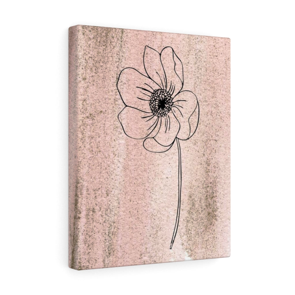 FLORAL WALL CANVAS ART | Pink Line Art