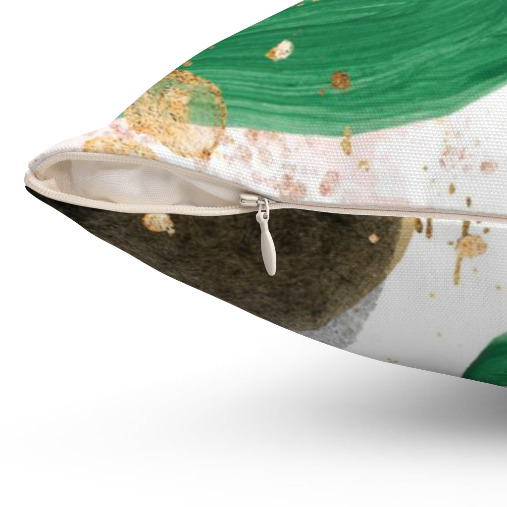 Abstract Pillow Cover | White Green Blush Pink