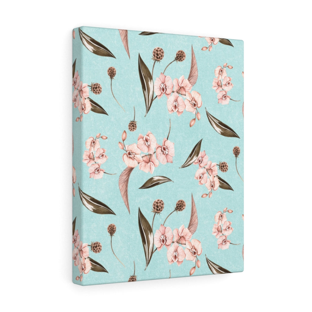 FLORAL CANVAS ART | Teal Pink Blossoms