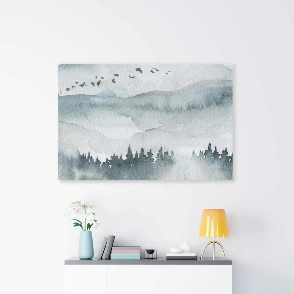 Nature Wall Canvas Art | Gray Woodlands