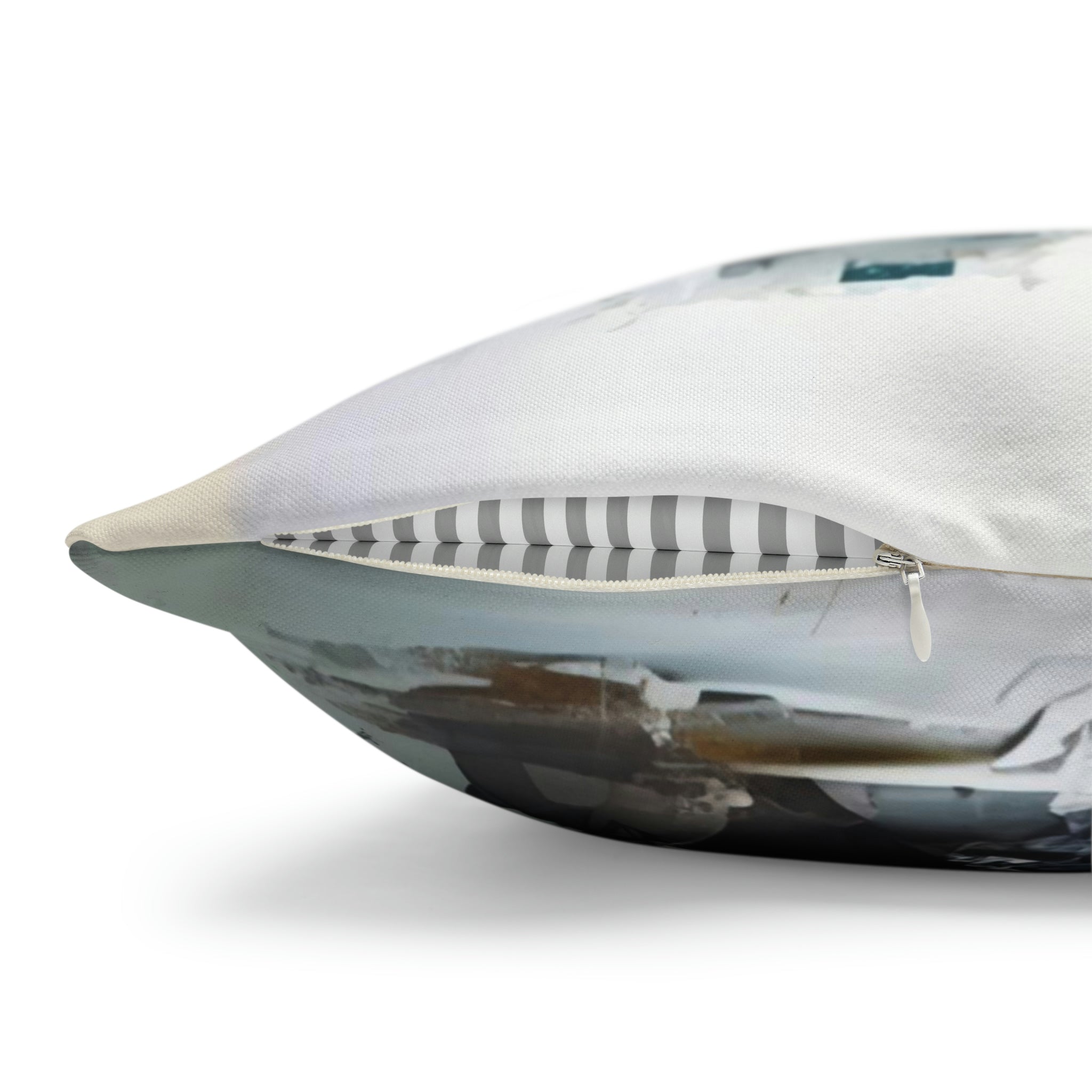 Abstract Pillow Cover | Beige Blue White