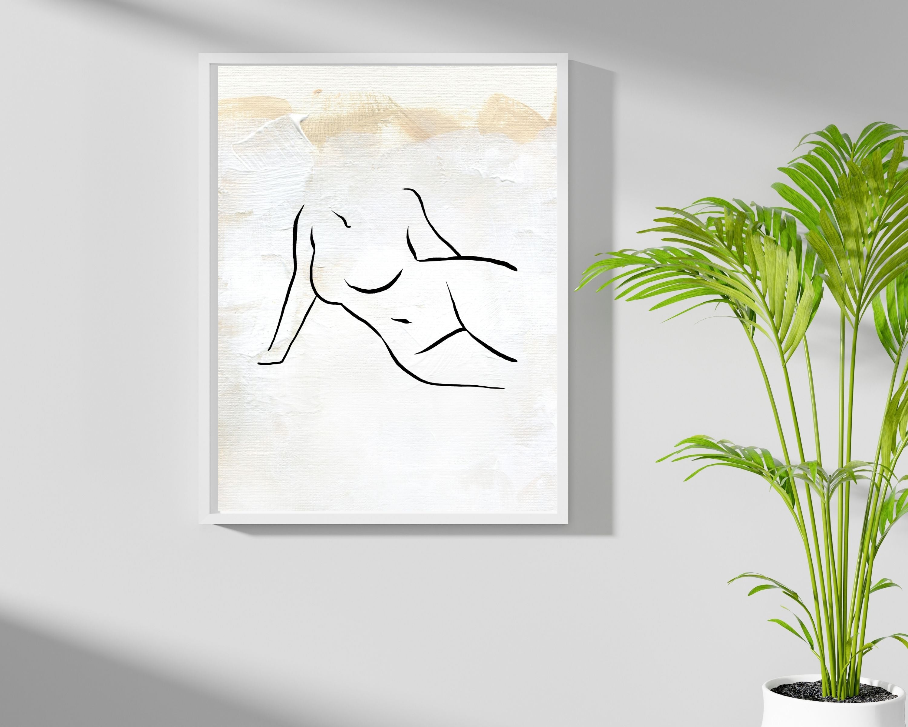 Abstract Terracotta Art Prints | White Cream